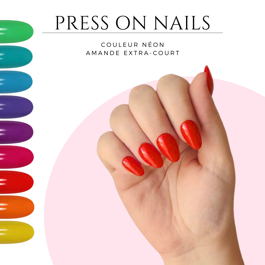 Meilleurs-faux-ongles-a-coller-Faux-ongles-carre-amande-Press-on-nails-amande-court-fluo