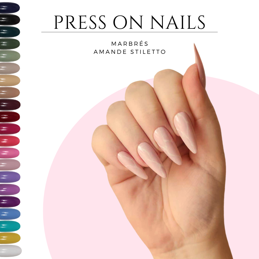 Faux-ongles-marbre-de-couleurs-Press-on-nails-marbre-Faux-ongles-nail-art-long