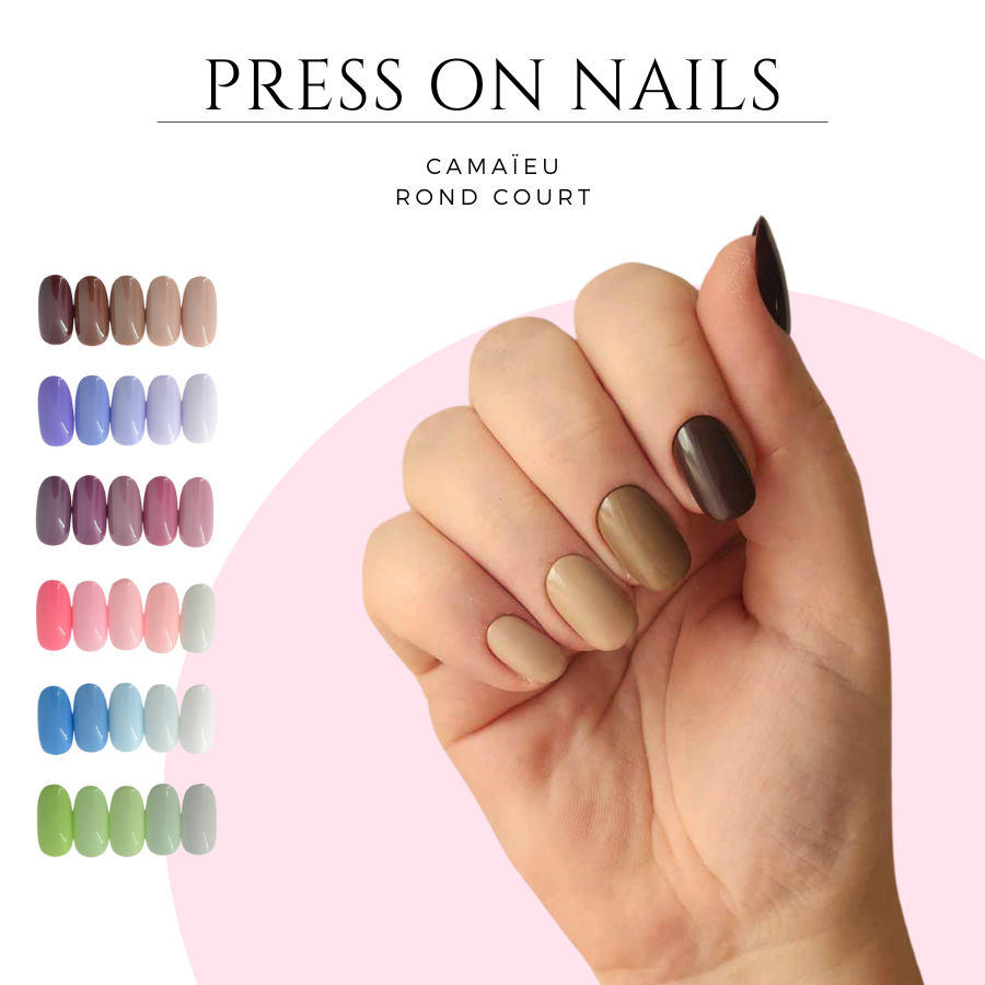 Faux-ongles-camaieu-de-couleurs-Press-on-nails-camaieu-Faux-ongles-rond