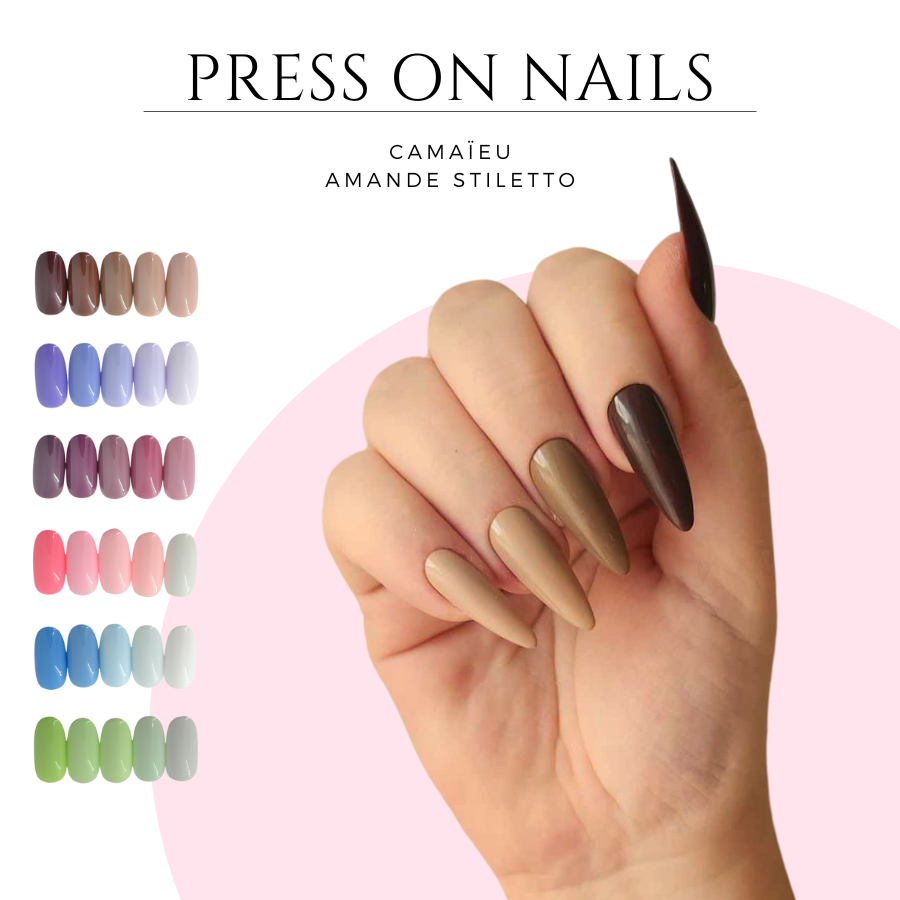 Faux-ongles-camaieu-de-couleurs-Press-on-nails-camaieu-Faux-ongles-long