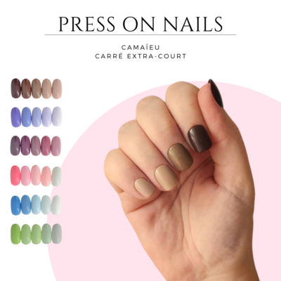 Faux-ongles-camaieu-de-couleurs-Press-on-nails-camaieu-Faux-ongles-carre-arrondi