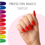 Faux-ongles-pas-cher-Press-on-nails-carre-court-Faux-ongles-a-coller-fluo