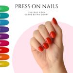 Meilleurs-faux-ongles-a-coller-Faux-ongles-carre-arrondi-Press-on-nails-carre-court-fluo