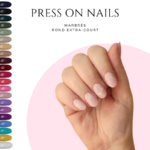 Faux-ongles-marbre-de-couleurs-Press-on-nails-marbre-Faux-ongles-nail-art-rond