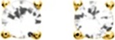 Boucles d\'oreilles boutons plaqué or & Oxydes de zirconium 4mm