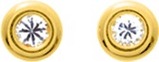 Boutons plaqué or & Oxydes de zirconium 3mm