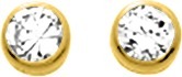 Boutons plaqué or & Oxydes de zirconium 4mm