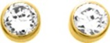 Boutons plaqué or & Oxydes de zirconium 3mm