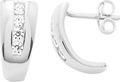 Demi-créoles argent rhodié & Oxydes de zirconium