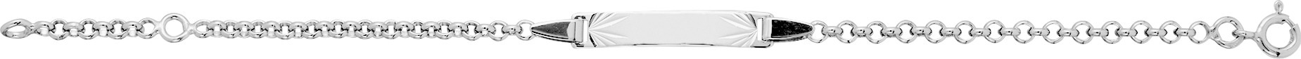 Bracelet identité bébé argent rhodié 15cm