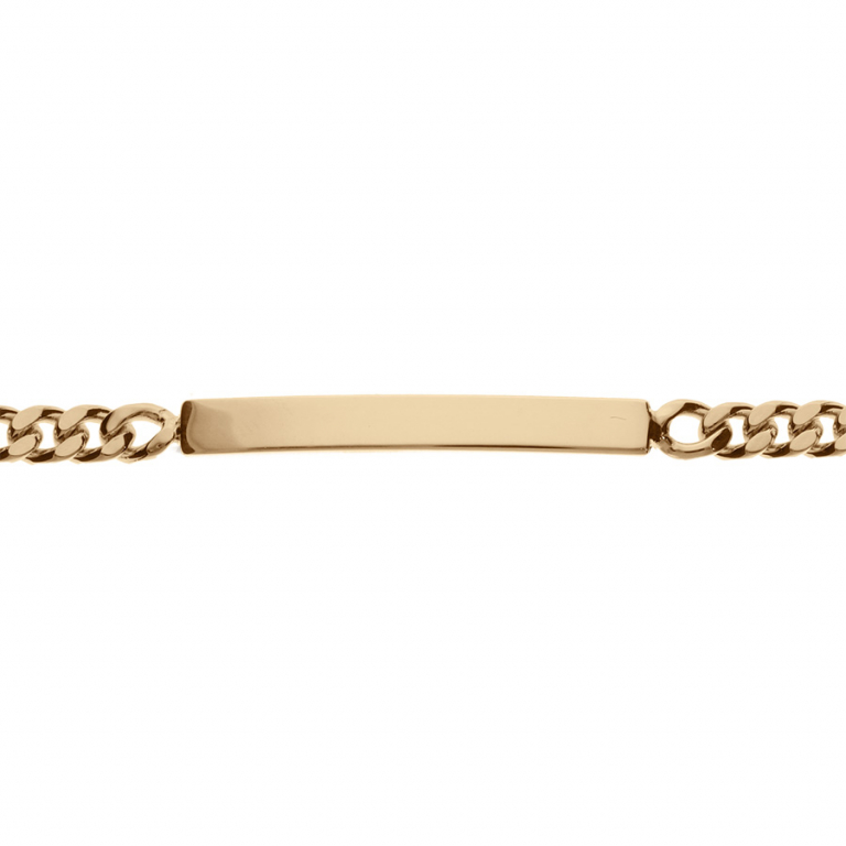 Bracelet identité plaqué or - largeur 4mm