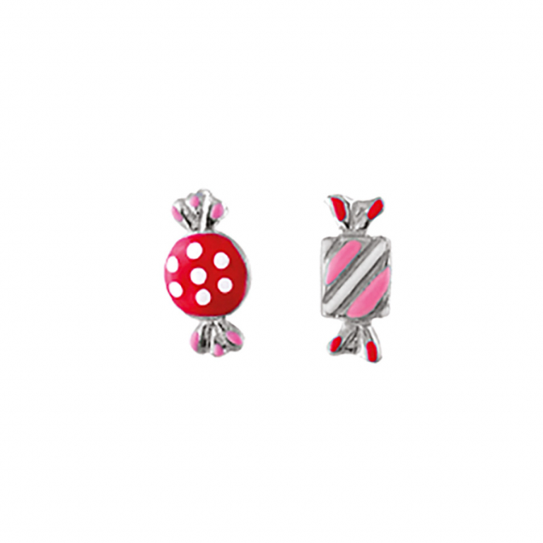 Boucle d\'oreille bouton ENFANT argent rhodié en bonbon