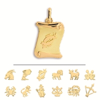 Médaille parchemin Or 18K Zodiaque - 16x12mm