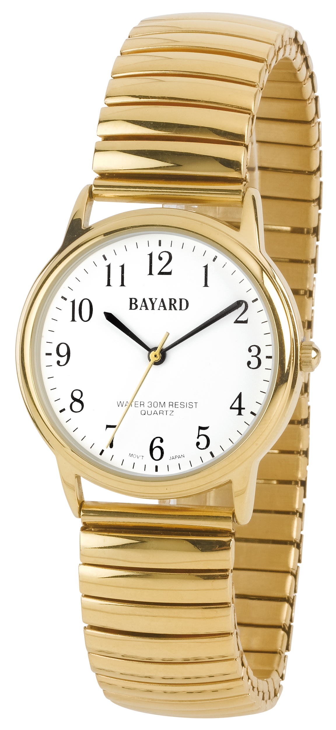 Montre Quartz Bayard Homme - Bracelet acier doré extensible