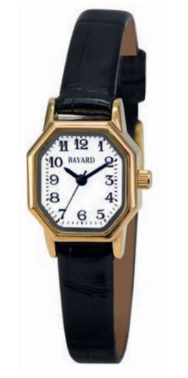 Montre Quartz Bayard Femme - Bracelet cuir noir