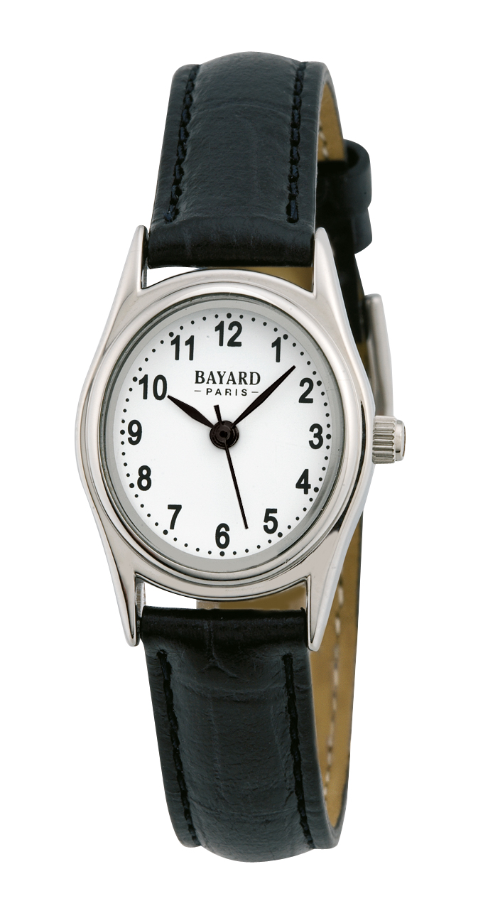 Montre Quartz Bayard Femme - Bracelet cuir noir