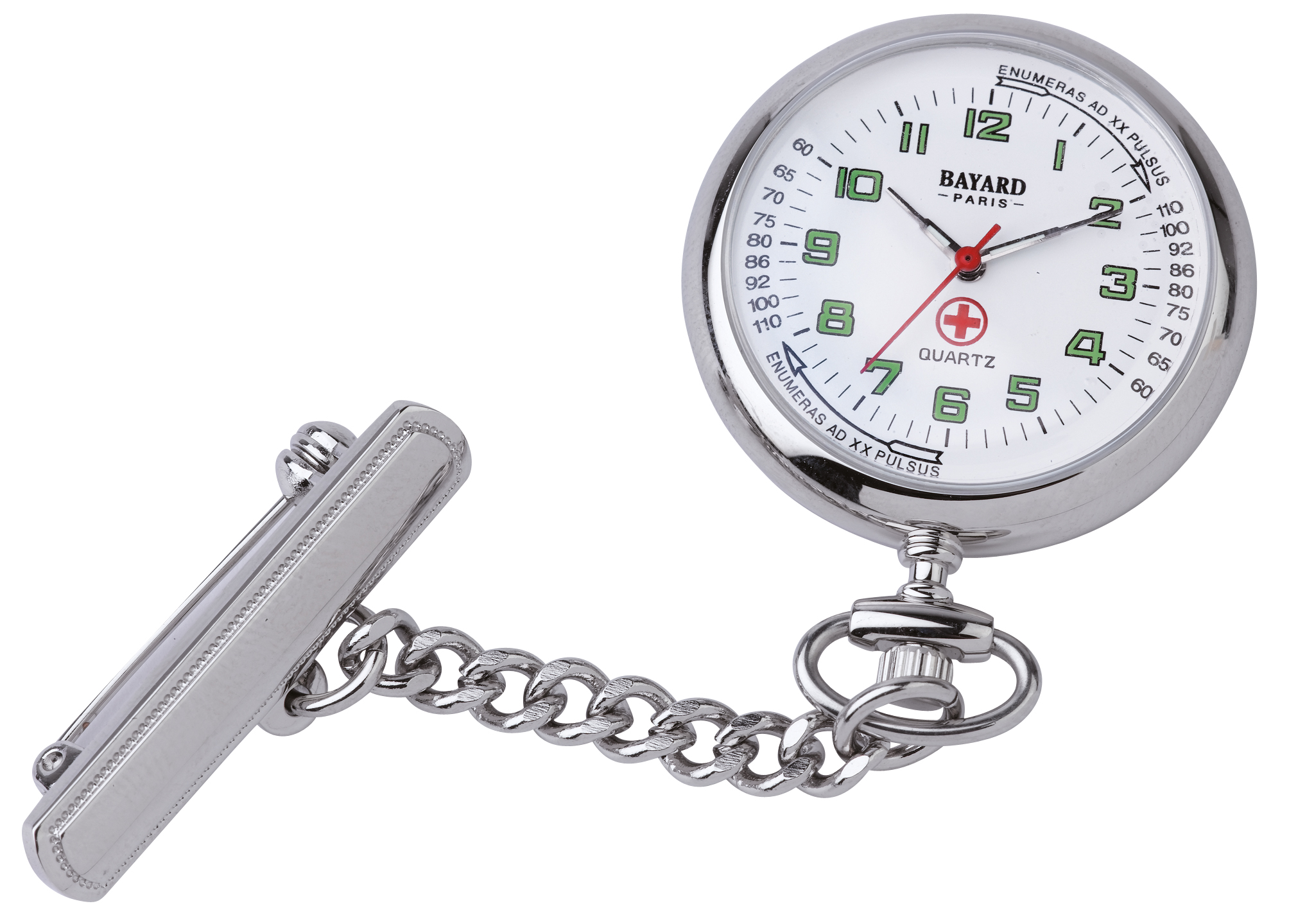 Montre d\'infirmière Quartz Bayard - Broche