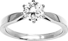 Bague en argent rhodié & Solitaire Oxyde de Zirconium
