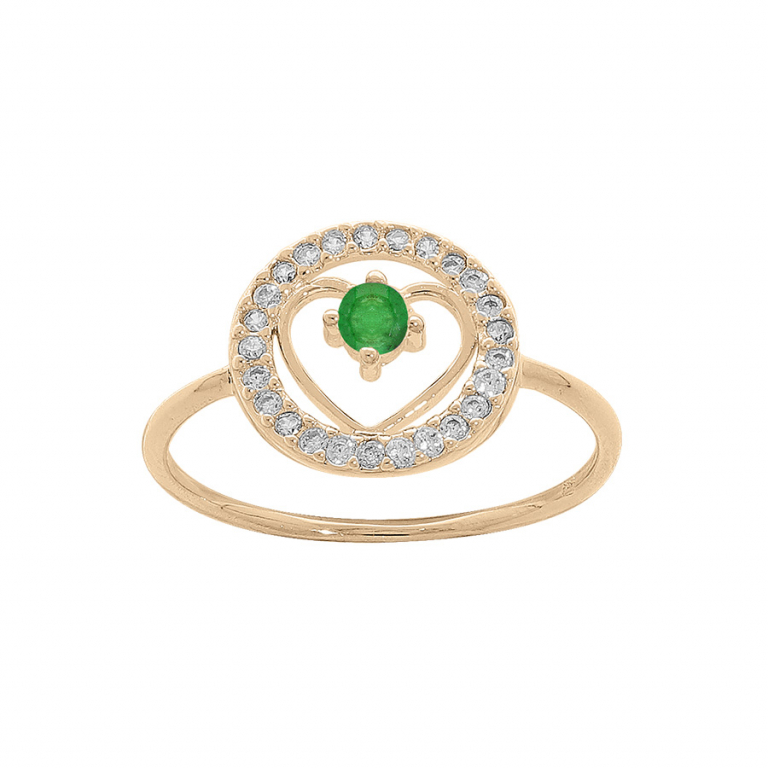 Bague vermeil Emeraude & Topaze