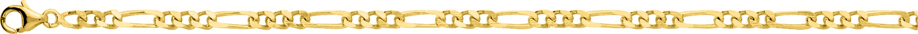Chaîne plaqué or maille alternée 1+3 - épaisseur 3mm