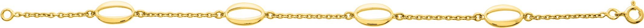 Bracelet plaqué or motif grain de café - 18cm