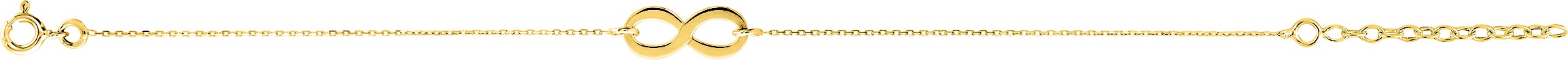 Bracelet plaqué or signe infini - 19cm