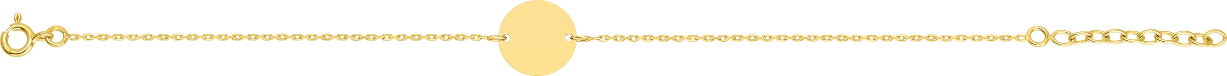 Bracelet plaqué or jeton gravable - 19cm