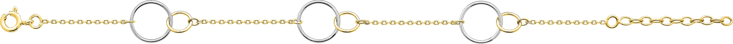 Bracelet bicolore plaqué or - 19cm