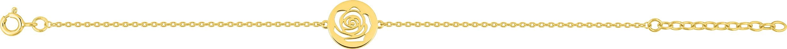 Bracelet plaqué or motif rose - 19cm