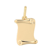 Pendentif or jaune 18K Parchemin à graver - 15x12mm
