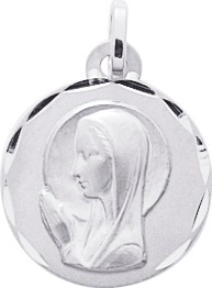 Pendentif or 18K - Vierge - 16mm de diamètre