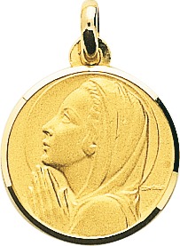 Pendentif or 18K - Vierge - 17mm de diamètre
