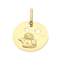 Pendentif or 18K - Ange - 15mm de diamètre