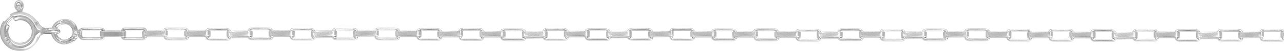 Chaîne argent rhodié - maille forçat rectangle 2mm