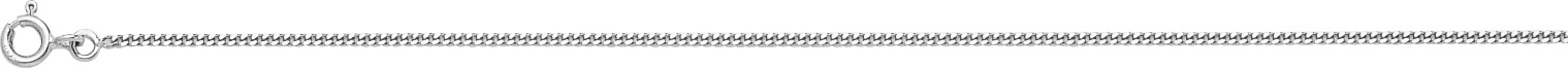 Chaîne argent rhodié - maille gourmette 1.35mm