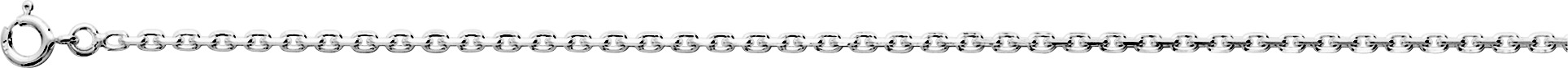 Chaîne argent rhodié - maille forçat 2.15mm