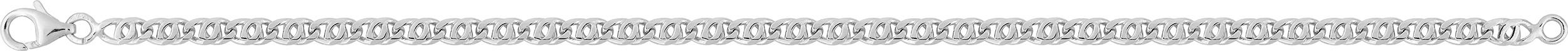 Chaîne argent rhodié - maille fantaisie plate 3mm