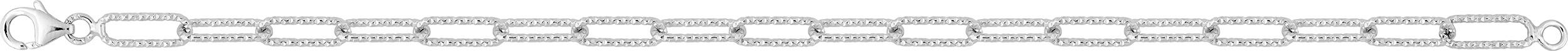 Chaîne argent rhodié - maille forçat allongée 4mm