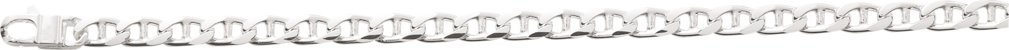 Chaîne argent rhodié - maille marine 6.50mm