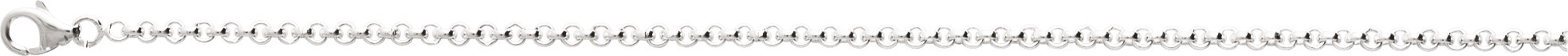 Chaîne argent rhodié - maille jaseron 2.50mm