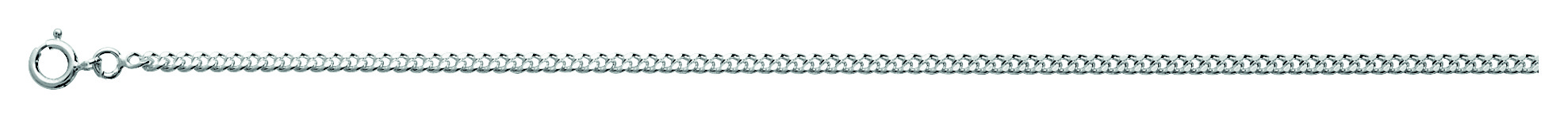 Chaîne argent rhodié - maille gourmette 2.40mm