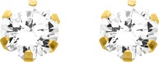 Boutons plaqué or & Oydes de zirconium 7mm