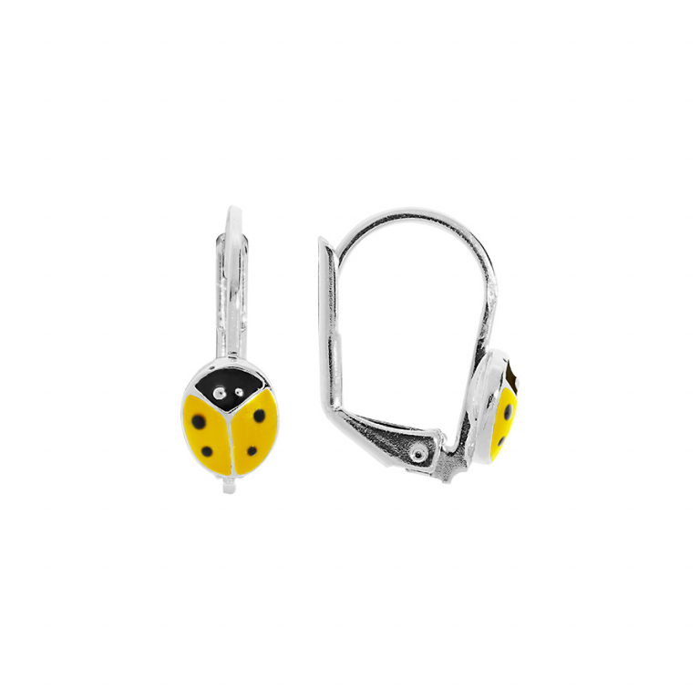 Dormeuses ENFANT argent rhodié coccinelles