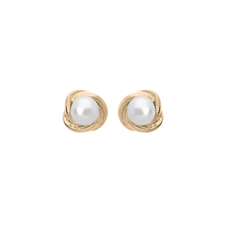 Boucles d\'oreilles plaqué or & Perles de culture d\'eau douce - 4.5mm
