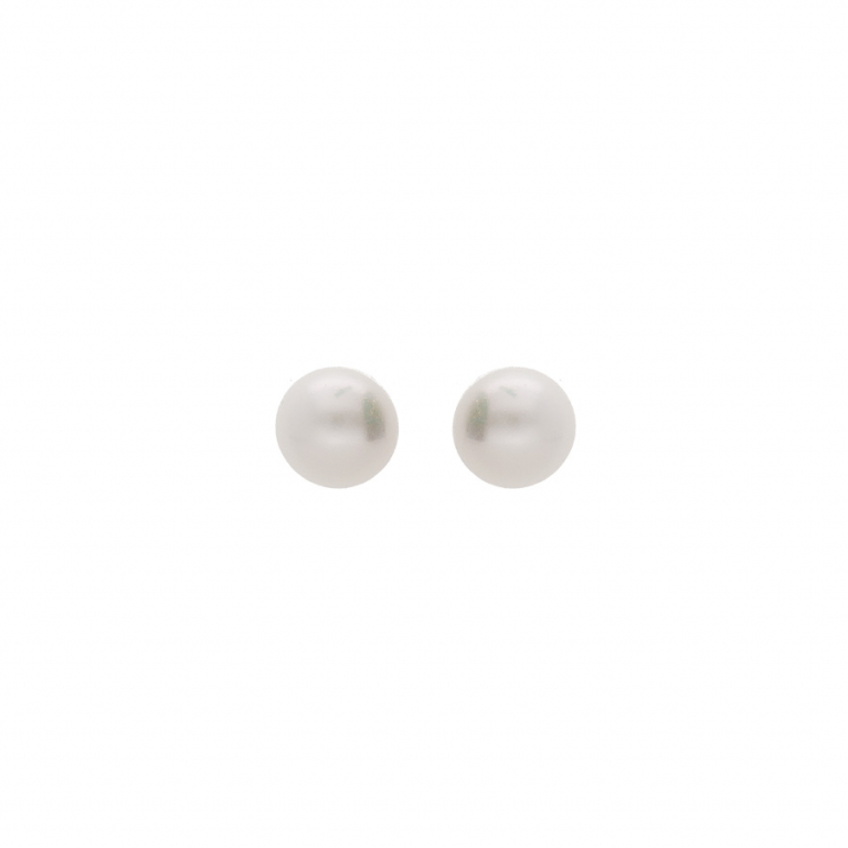 Boucles d\'oreilles plaqué or & Perle de culture d\'eau douce bouton - 6mm x 5mm