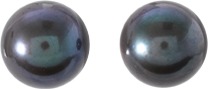 Boucles d\'oreilles argent & Perles de culture d\'eau douce noires - 7mm