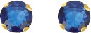 Boucles d\'oreilles bouton & oxyde de zirconium bleu - 4mm