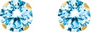 Boucles d\'oreilles bouton & oxyde de zirconium bleu ciel - 4mm