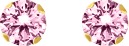 Boucles d\'oreilles bouton plaqué or & oxyde de zirconium rose - 4mm