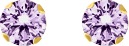 Boucles d\'oreilles bouton plaqué or & oxyde de zirconium mauve - 4mm